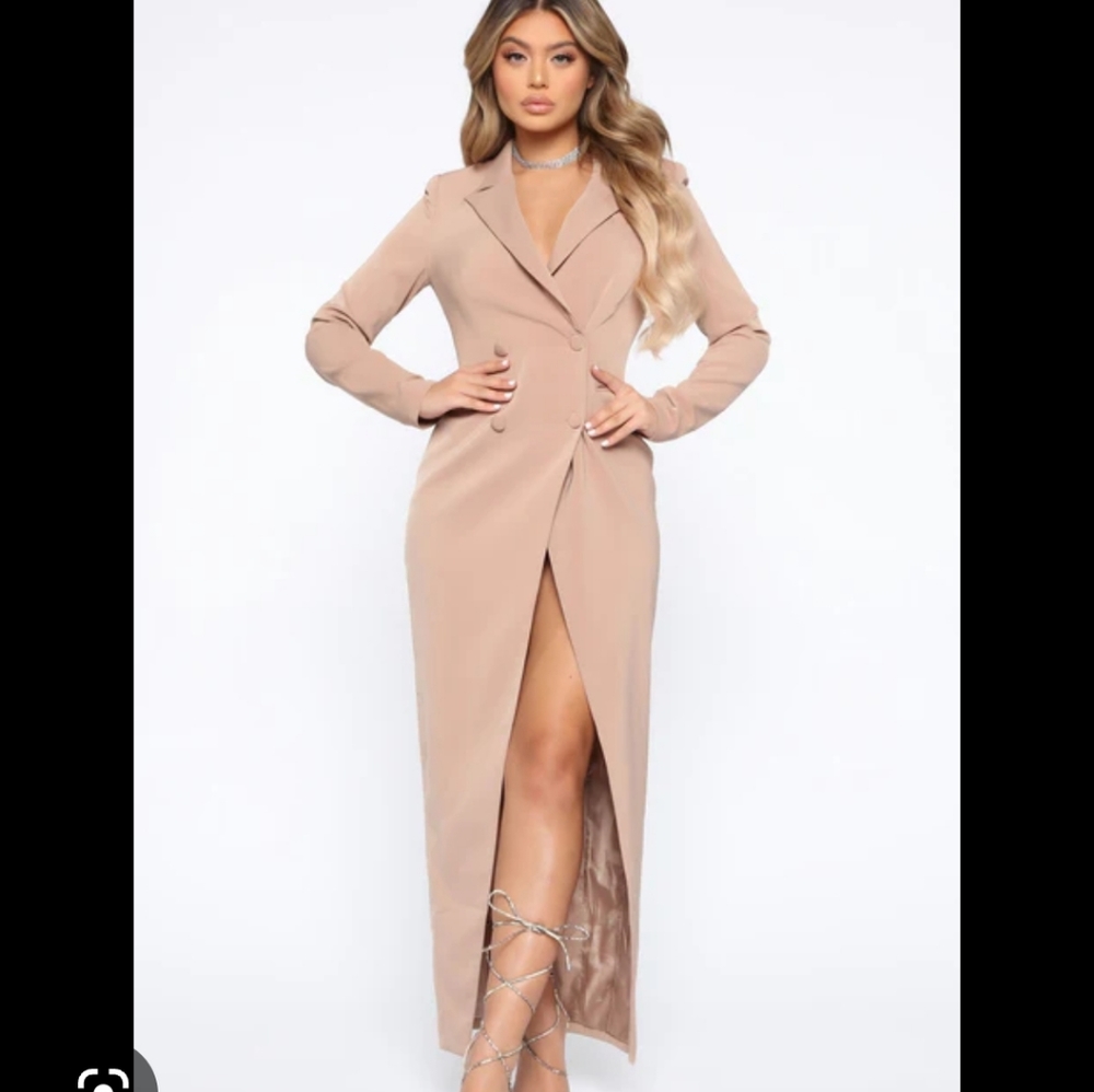 long story maxi blazer dress fashion nova